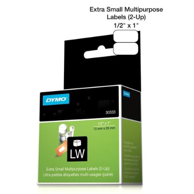 DYMO LabelWriter MultiPurpose - Black on white - 0.5 in x 1 in 1000 label(s) (1 roll(s) x 1000) 2-up permanent adhesive labels - for DYMO Desktop Mailing Solution Twin Turbo L