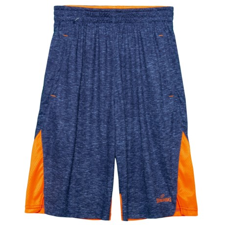 CLOSEOUTS . For endless gym sessions, these Spalding Game Day basketball shorts keep your young athlete supremely comfortable and dry with lightweight, moisture-wicking performance fabric. Available Colors: NAVY, BLACK, GREY. Sizes: 8, 10/12, 14/16.
