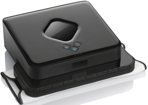 iRobot B380020 Braava 380t Floor Mopping Robot Package Contain: Braava 380t Floor Mopping Robot  Turbo Charging Cradle  Wall Charger  NiMH Battery (2000 mAh)  NorthStar Navigation Cube with 2 â€œCâ€� Batteries  Multi-Purpose Cleaning Pad  Pro-Clean Reservoir Pad  Cloths: 1 Microfiber Dry Mopping Cloth, 1 Microfiber Damp Mopping Cloth Dimensions: 9.6â€� L x 8.5â€� W x 3.1â€� H Weight: 4lbs