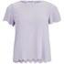 Women&#39;s shell top from Vero Moda with chiffon fabric construction and lightweight feel. Cutting a regular fit, the &#39;Ring&#39; features tonal scalloped edges, a round neck and short sleeves. - K.N.  100% Polyester