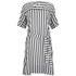 Women&#39;s &#39;Agatha&#39; dress fronm Baum und Pferdgarten, a brand recognised for creating collections filled with strong colours and memorable prints to reflect dualistic playfulness. Crafted from a soft, lightweight fabric with a contrasting striped pattern, the short sleeve dress cuts a loose fit. Features a round neck and a tonal belt for a refined waist. Complete with an under dress and a rear keyhole buttoned fasten. E.N.  57% Viscose, 43% Polyester
