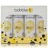 Kick start your day with the T-ssentials (4x100ml) bath and body gift set by Bubble T! This adoring gift set in Lemongrass and Green Tea contains four bath and body essentials to invigorate the senses and give your skin and hair a refreshing boost. All products contain a formula that's free of parabens, SLS and SLES, and is cruelty-free. - N.P.  The set contains:  Lemongrass and Green Tea Stimulating Shower Gel (100ml): The shower gel will awaken your senses and leave you feeling ready and raring to go thanks to the blend of lemon and goji berry. The ingredients help to give you that necessary morning boost, whilst the antioxidant rich formula works to nourish and hydrate skin forming a protective barrier. Suitable for all skin types.   Lemongrass and Green Tea Stimulating Shampoo (100ml): Provide your hair with the nourishment it needs by trying Bubble T's Stimulating Shampoo in Lemongrass and Green Tea. This hydrating shampoo contains a fragrant blend of lemon, goji berry extracts and powerful antioxidants to revive and protect your hair. Your hair will be left soft, refreshed and healthy! Suitable for all hair types.  Lemongrass and Green Tea Stimulating Bubble Bath (100ml): This fizzy, hydrating bubble bath will transform your tub into bubble heaven! The gel contains a fragrant blend of lemon and goji berry extracts to deliver a refreshing and rejuvenating bathing experience. It's also packed with antioxidants to nourish and protect your skin throughout the day. Suitable for all skin types.  Lemongrass and Green Tea Stimulating Body Lotion (100ml): Hydrate and moisturise your skin with the Bubble T Bath and Body Body Lotion in Lemongrass and Green Tea. The soft, creamy texture of the body lotion is easily absorbed into the skin leaving it feeling soft, smooth and supple. With a formula made up of lemon and goji berry extracts, the body lotion is appropriate for all skin types thanks to the powerful antioxidant ingredients. The revitalizing and energising aroma will linger on your skin throughout the day.