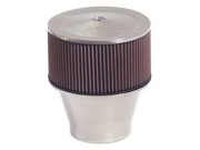 K&N Filters Custom Air Cleaner Assembly Features: Provide More Air Flow    Includes Base; Top Plate And Stud    For Use With Engine With Round Element    Available In Four Designs Height: 12.75" Width: 14.38" Length: 22.38" Weight: 3.10 lbs