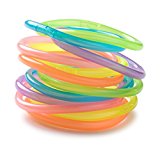 Neliblu Glow-In-The-Dark Rubber Bangle Bracelets, Pack of 12