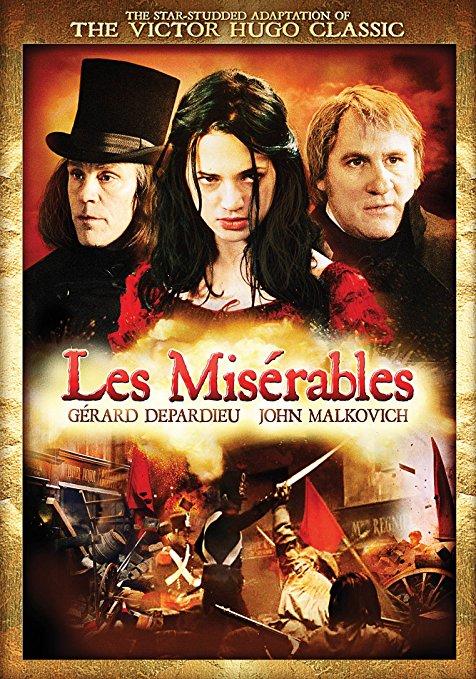 After spending nearly twenty years imprisoned for stealing bread, Jean Valjean (Gérard Depardieu) vows to become a better man and regain his place in society. Indebted to her dying mother, he rescues the orphaned Cosette (Virginie Ledoyen) but is forced to flee Paris upon being discovered by the merciless police inspector Javert (John Malkovich). Years later, as revolution rages around them, Cosette falls in love with a young nobleman, whom Valjean saves in one final act of heroism.