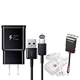 Offical OEM Samsung Adaptive Fast Charging Black Charger - for Samsung Galaxy S8/S9/S10 /Note8/Note9 & W/Headset & Splitter (Combo Pack)