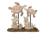 Striking Polystyrene Double Sea Turtle Type: Sculptures & Figurines Size Width: N/A Size Height: N/A Color/Finish: Ivory / Cream