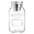 Transport and store your work snacks and lunch in the Kilner Food on the Go jar. Glass containers are widely accepted as the greenest and safest containers for storing food as they are fully reusable, recyclable, dishwasher safe and without the chemicals associated with plastic. The Food on the Go jar features a wide neck for easy preparation and serving and its stainless steel screw top lid has an incorporated dipping pot that is perfect for dressings and sauces to keep wet and dry foods separate until you are ready to eat, so is ideal for granola and yoghurt, cereal and fruit or leafy, pasta, rice and grain layered salads.Remove the lid and the jar is safe for use in the microwave, so is ideal for warming up your lunch. The vintage styled jar is embossed with the classic ?Kilner? logo and includes a label indent.  Features:    Kilner Food on the Go Jar 1L  Wide necked jar for easy preparation and serving  Stainless steel screw top lid with incorporated sauce pot  Keeps wet and dry food separate  Embossed with ?Kilner? logo  Microwave safe without the lid and sauce pot   Size:    Dimensions: H: 18.5cm x W: 10cm x D: 9.5cm  Capacity: 1.0L