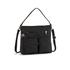 Women?s medium black shoulder bag from Kipling. Crafted from lightweight, durable nylon, the ?Tasmo? bag comprises a zip top fastening, opening to reveal a lined compartment that boasts an internal zip pocket, multiple slip pockets and a handy key clip. Three zipped pockets to the front and one to the rear offer additional and organised storage.  A single shoulder strap and an adjustable and detachable cross body strap offer versatile carrying options. The bag is complete with tonal Kipling branding and a signature, silver tone monkey keyring.  Polyamide  Dimensions: H: 29cm x W: 31cm Model is 175cm/5'9 .