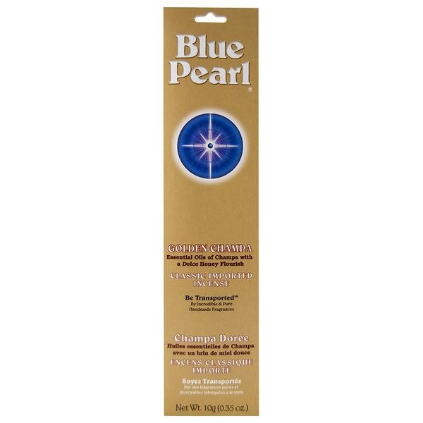 Incense Premium Golden Champa by Blue Pearl 10 gram Incense Incense Premium Golden Champa 10 gram Incense Hand-Made Of The Finest Natural Ingredients Blue Pearl Is The Highest Quality Incense In The World. Directions Light end and then blow out until tip burns red. Set in incense holder and let burn. Other Ingredients Premium Gold Champa 10gm The Rarest Concentrated Essence Of Our Popular Classic Floral Blend. Each Of The Six Jumbo Sticks Burns For Approximately Two Hours. Made In India From