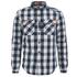 Superdry men's check shirt with a pure cotton construction and quilted shoulder panels. The 'Rookie Flannel' shirt showcases a classic collar, front buttoned placket and long sleeves with split buttoned cuffs. Tonal chest flap pockets with button closures also feature. Complete with a back yoke, curved hem and a hanging locker loop to the reverse. Contrasting orange branding throughout.  100% Cotton