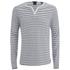Men?s double layer grandad long sleeve T-shirt from Scotch & Soda. Crafted from soft cotton jersey, the white and navy striped undershirt features a kimono V-neck, while the grey melange outer layer features a classic three-button grandad closure and raglan sleeve construction.  100% Cotton