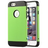 iPhone 6 Case, iPhone 6s Case, ULAK 2in1 Hybrid Case with Soft TPU and Hard PC Cover for Apple iPhone 6 & 6S 4.7 inch (Black/Green)