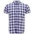 Men&rsquo;s check shirt from Scotch &amp; Soda. The shirt is made from a linen and cotton blend for a lightweight construction. Classic shirt details include: a spread collar, button placket front fasten and short sleeved turn-up cuffs. Finished with single yoke panel rear and a curved hemline. &ndash; R.R.  55% Linen, 45% Cotton