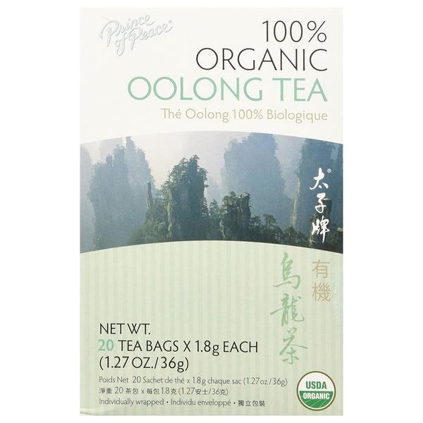 Organic Oolong Tea by Prince Of Peace 20 Bag Organic Oolong Tea 20 Bag Also Known As Wu Long Tea The Organique Doolong. is from the Anxi District of Fujian China which is named as The Magical Village of Oolong Tea. Oolong is semi-fermented combining the best qualities of black and green teas. Prince of Peace Oolong Tea is completely hand pick delightly aromatic with a mild flavor and bright golden color. It also offers a large number of health benefits with a history of use dating back 1 000