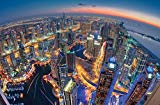 JP London SPMURLT1X431364 JPL and Sanjay Pradhan present Dubai Colors of Night City Skyline Lights 36" x 24" Prepasted Fully Removable Wall Poster Mural