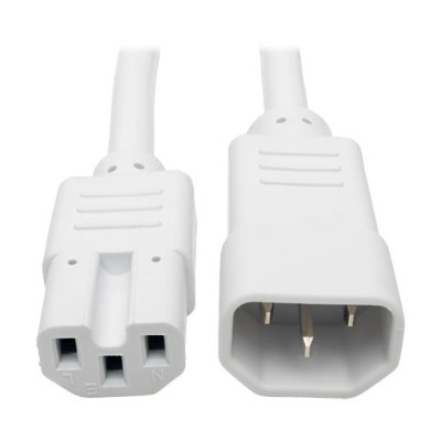 The P018-002-AWH Heavy-Duty Computer Power Cord features a white SJT jacket and fully molded white ends  allowing you to easily identify your connections in a crowded rack or