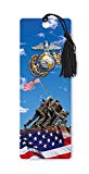 Dimension 9 3D Lenticular Bookmark with Tassel, U.S. Marine Corps Featuring Iwo Jima Memorial and American Flag (LBM036)