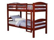 Walker Edison BWSTOTCH Twin / Twin Solid Wood Bunk Bed - Cherry