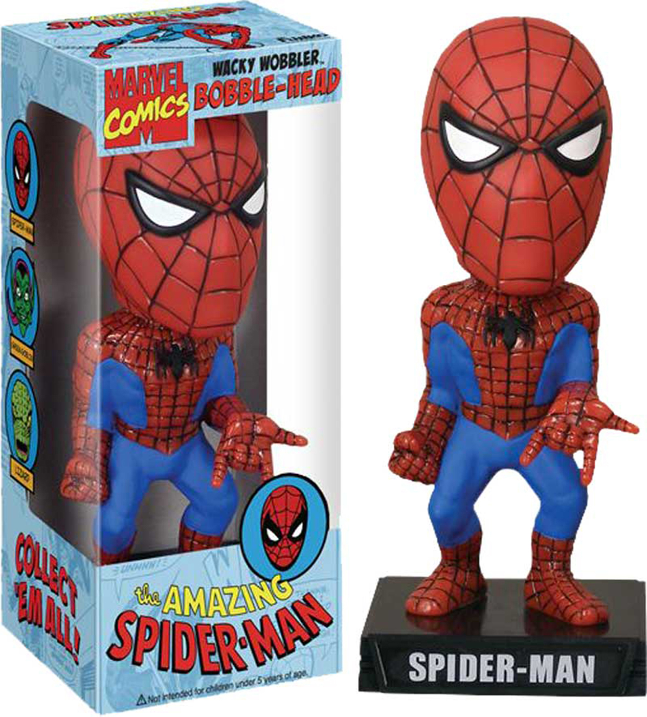 It's Marvel's fan-favorite wall-crawler as a new Funko Wacky Wobbler! Nod your head yes to this hot collectible of Spidey. Great for display in the home or office.