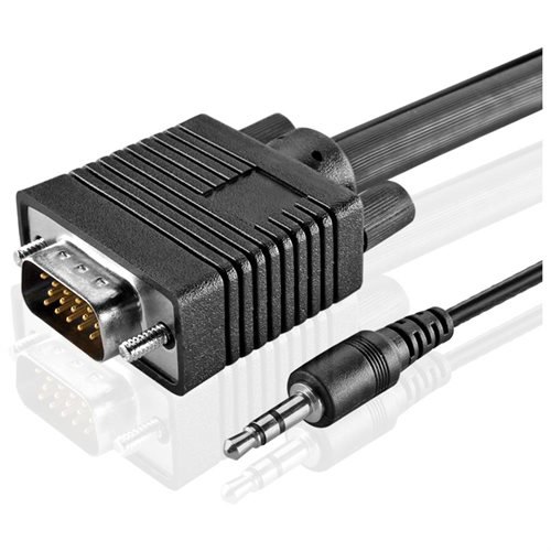 A Video Graphics Array (VGA) connector is a three-row 15-pin DE-15 connector. The 15-pin VGA connector is found on many video cards, computer monitors, high definition television sets, laptop computers and other devices. DE-15 has been conventionally referred to as D-sub 15, DB-15 and often as HD-15 (High Density). The VGA Cable is the ultimate link for connecting your desktop or laptop to a monitor or projector. It provides superior cable performance. Molded strain relief connectors,