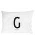 Personal Pillowcase from Danish brand Design Letters. The monochrome pillowcase features vintage typography created by renowned Danish architect Arne Jacobsen.The white pillowcase, crafted from 100% cotton, features the personal upper case letter on the front and ?Good Night? printed on the back. The pillowcase fastens with a zipper closure and will add a minimalist accent to the bedroom.Features:Personal Pillowcase from Danish brand Design LettersThe monochrome pillowcase features vintage typography created by renowned Danish architect Arne JacobsenFits a standard sized pillow100% cottonUpper case letter on the front?Good Night? printed on the backZipper closureDimensions: H: 70cm x W: 50cm