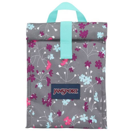 CLOSEOUTS . Insulated to keep hot foods hot and cold foods cold, JanSportand#39;s Roll-Top lunch bag watches over your delicious food while youand#39;re in class or at work. Available Colors: MULTINAVYMOUNTAINMEADOW, MULTI SAUCY CHEVRON, AQUA DASH, BLUE TOPAZ, SPRING MEADOW, CONFETTI, PARTLY CLOUDY, DAY OF THE DEAD, NAVY, ULTRA PINK.