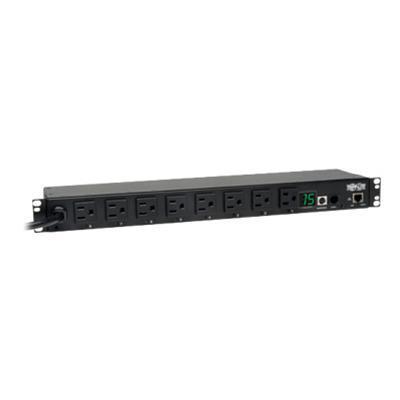 Tripp Lite PDU Switched 120V 15A 5-15R 8 Outlet 5-15P Horizontal 1URM - Horizontal rackmount - power distribution unit (rack-mountable) - 15 A - AC 120 V - 1.4 kW - Ethernet 1