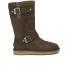 Durable and waterproof, the women's 'Sutter' leather buckle UGG boots are the epitome of practical comfort. Crafted from water resistant leather, the tall boots with strap embellishment to the shaft and vamp feature a natural wool lining with UGGpure? sock liner that effectively wicks aware moisture to keep feet warm and dry. With gusset detail for flexible comfort, the boots also offer brilliant traction with a light, flexible EVA outsole and moulded rubber pods. Finished with signature hardware plaque to the heel. - K.N.  Upper: Leather. Outsole: EVA