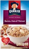 Quaker Instant Oatmeal, Raisin, Date & Walnut, Breakfast Cereal, 10-(1.3oz) Packets Per Box (Pack of 4)