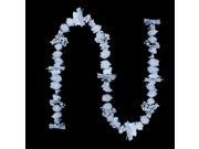 5' White Natural Dried Botanical's and Silver Glitter Artificial Christmas Garland - Unlit