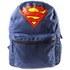 This stunning backpack includes two different styles thanks to its innovative reversible design. This backpack has a front panel compartment with zipper, dual shoulder straps and a main compartment with zipper.;The first design is the traditional, iconic blue with the classic red/yellow logo at the top of the pack. The second design features a variety of comic book panels of Superman in his various adventures, with a smaller Superman logo on the front panel compartment.Features Fabric: 100% polyester Main compartment with zipper Front panel compartment with zipper Dual shoulder straps Choose between famous blue or comic book panel design, reversible Classic Red/Yellow Superman logo