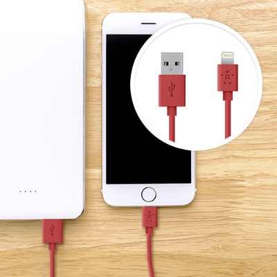 Belkin MIXIT Lightning to USB ChargeSync - Lightning cable - Lightning (M) to USB (M) - 4 ft - red - for Apple iPad/iPhone/iPod (Lightning)
