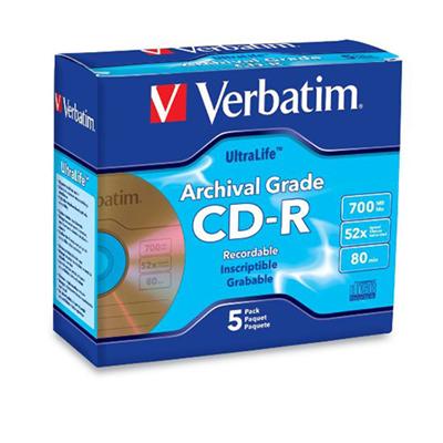 Verbatim UltraLife Gold Archival Grade - 5 x CD-R - 700 MB (80min) 52x - jewel case