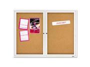 Quartet 2364 Enclosed Bulletin Board- Natural Cork/Fiberboard- 48 x 36- Aluminum Frame Type: Bulletin Boards Color: Gray