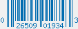 UPC bar code 026509019343