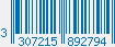 EAN bar code 3307215892794