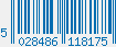 EAN bar code 5028486118175